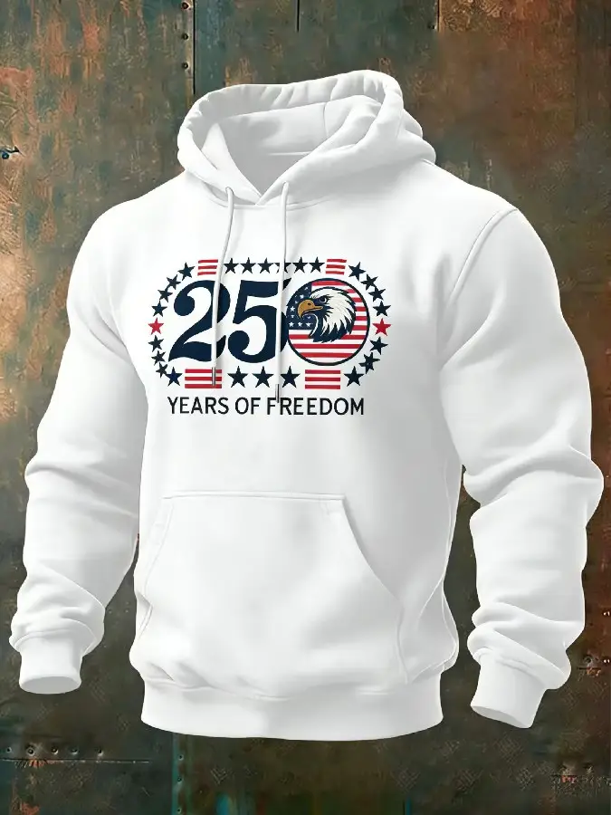 250 Years Of Freedom Bald Eagle Patriotic Hoodie USA Stars Stripes 250th Anniversary Gift For Dad 250 Years Of Freedom Bald Eagle Patriotic Hoodie USA Stars Stripes 250th Anniversary Gift For Dad - Image 1