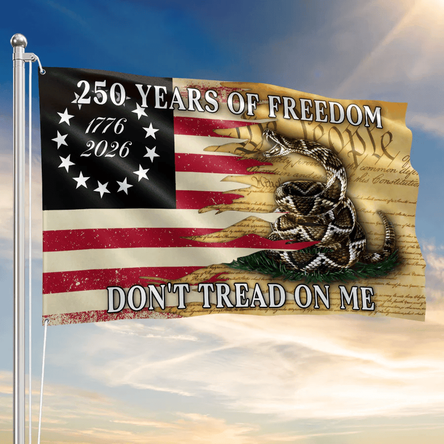 250 Years of Freedom Flag 1776 2026 Gadsden Dont Tread On Me Flag Gift for Dad