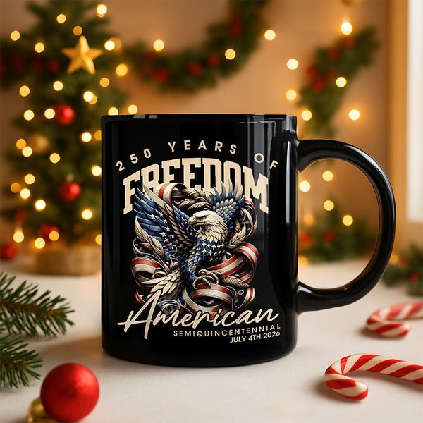 250 Years Of Freedom Mug USA Flag Eagle July 4th 2026 Semiquincentennial Gift Ideas 250 Years Of Freedom Mug USA Flag Eagle July 4th 2026 Semiquincentennial Gift Ideas - Image 1