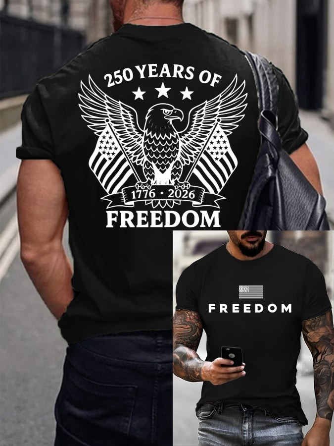 250 Years of Freedom Shirt Mens Patriotic Merch Bal Eagle Print Fourth of July Gift 250 Years of Freedom Shirt Mens Patriotic Merch Bal Eagle Print Fourth of July Gift - Image 1
