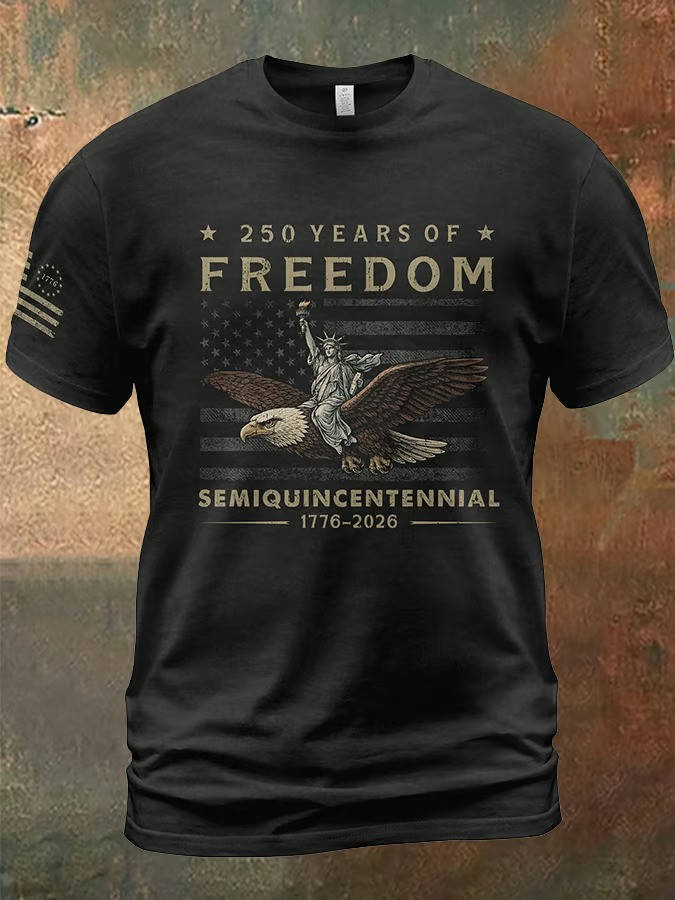 250 Years Of Freedom T-Shirt 1776-2026 USA Flag Clothes Patriotic 4th Of July Apparel Gift For Him 250 Years Of Freedom T-Shirt 1776-2026 USA Flag Clothes Patriotic 4th Of July Apparel Gift For Him - Image 1