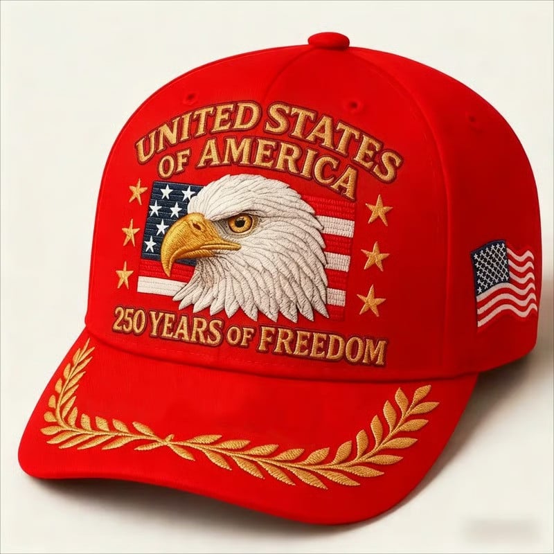 250 Years Of Freedom United States Of America Eagle Laurel Baseball Hat Patriotic USA Gift For Dad