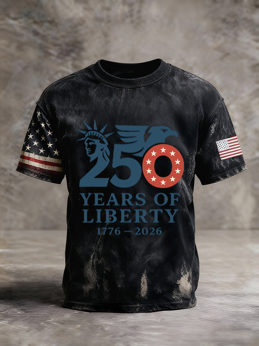 250 Years Of Liberty T-Shirt 1776 2026 Freedom Day Graphic Tee For Independence Day Gifts