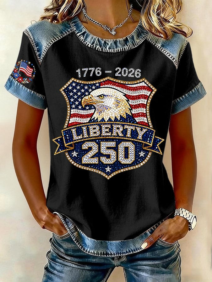 250 Years Of Liberty T-Shirt Independence Day 1776 2026 Clothing Gift For Her