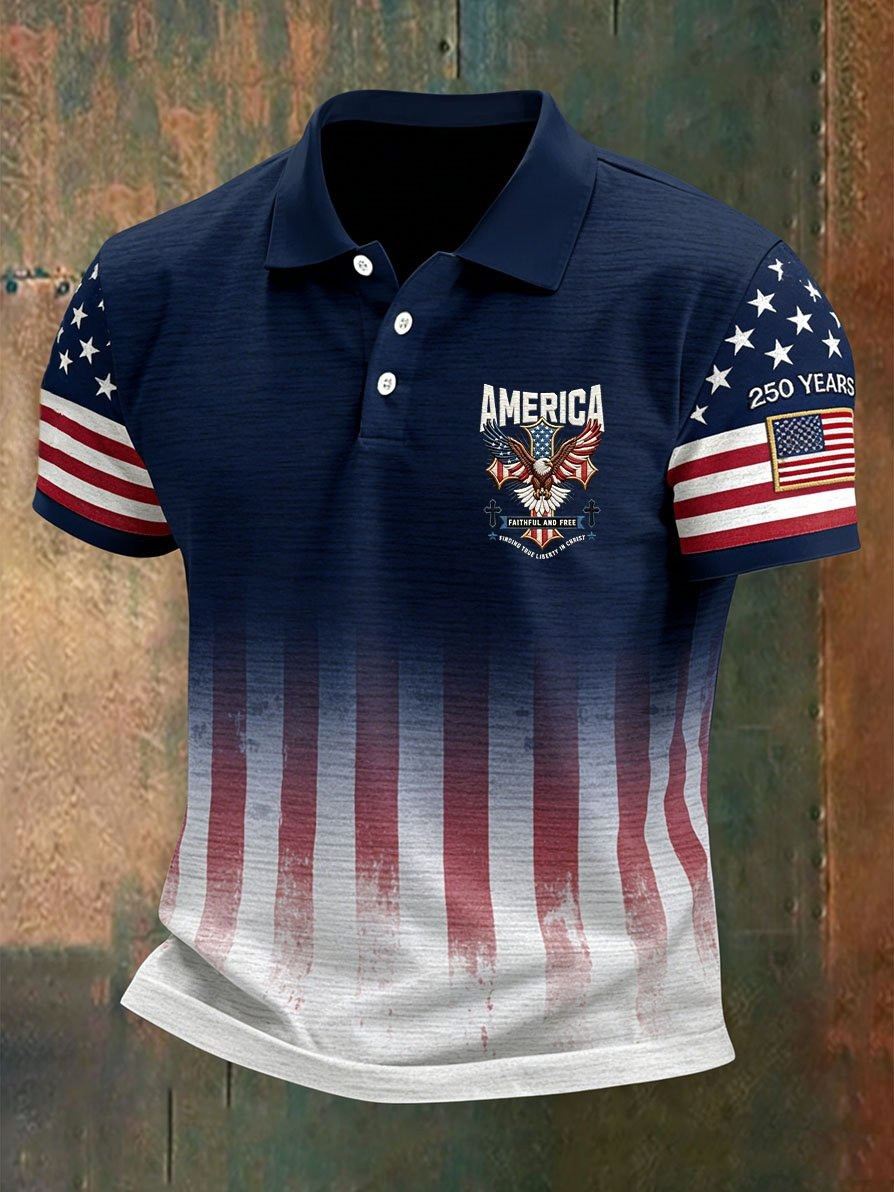 250 Years of USA Polo Shirt Mens 250th Anniversary 1776 2026 Shirt Independence Day Outfit