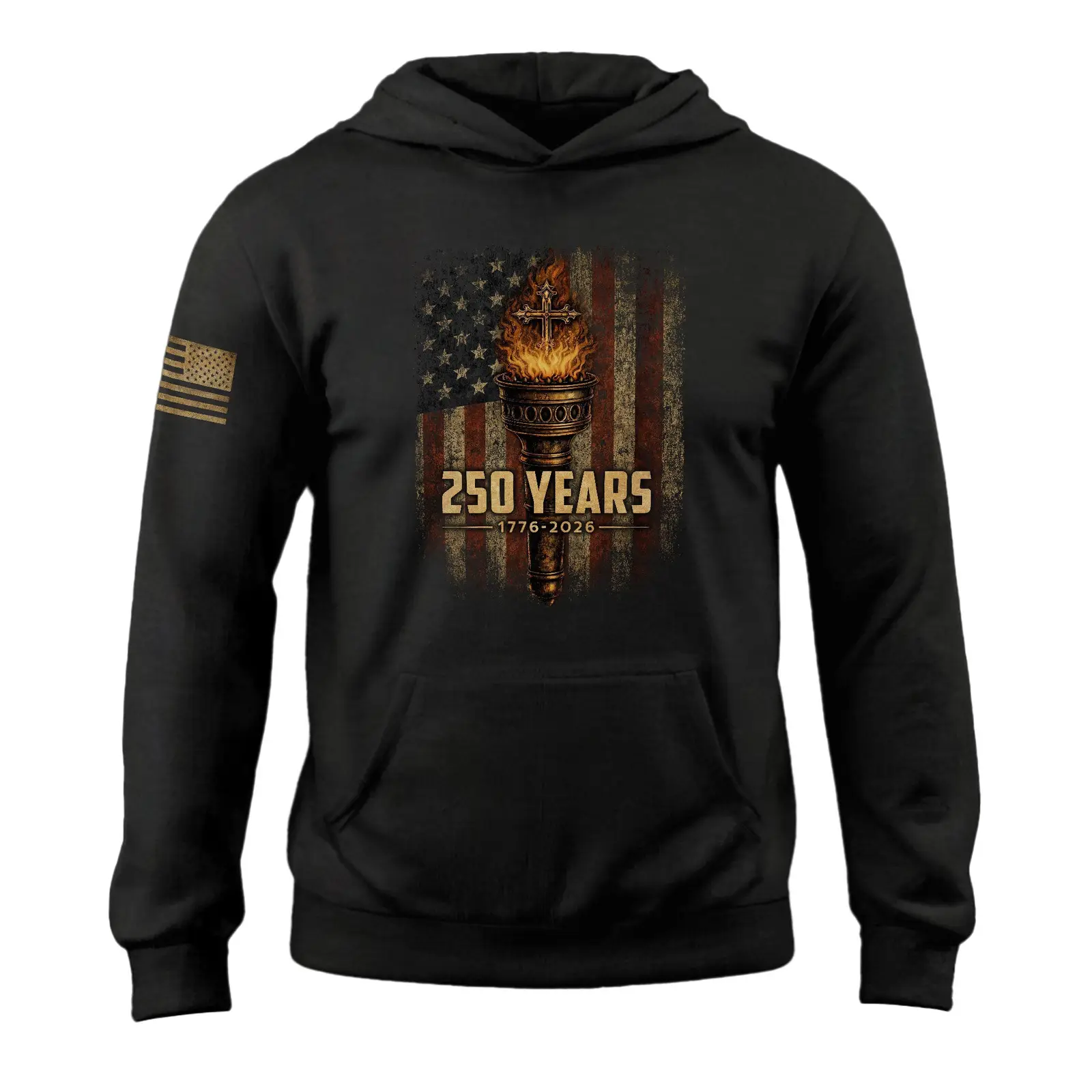 250 Years Semiquincentennial Faith Hoodie 1776 2026 USA American Patriot Best Gift