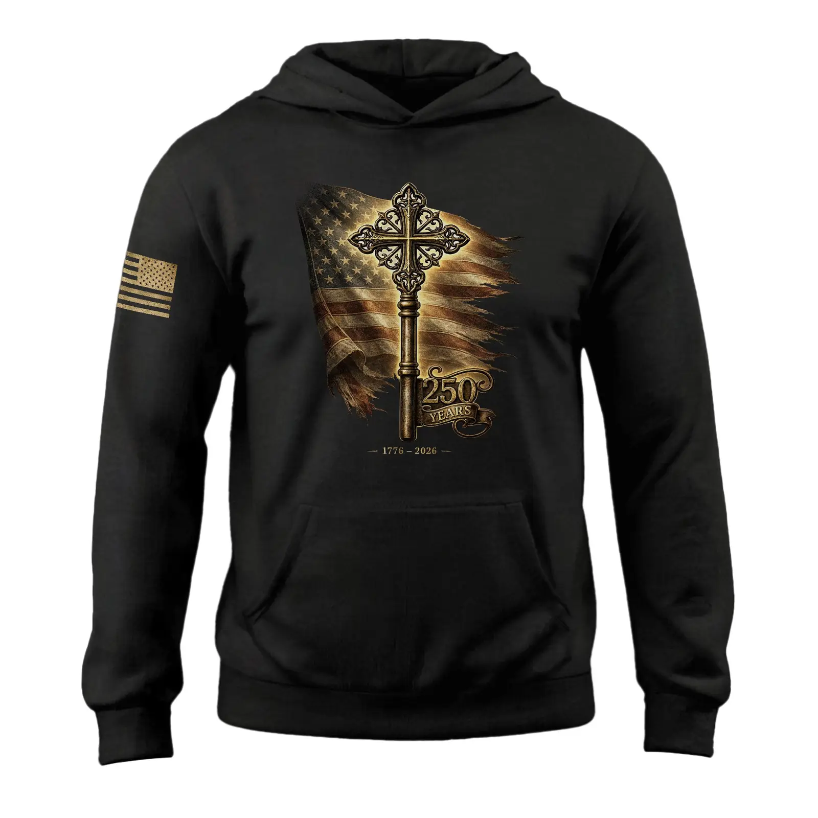 250 Years Semiquincentennial Hoodie 1776 2026 Christian USA Patriotic Faith Apparel