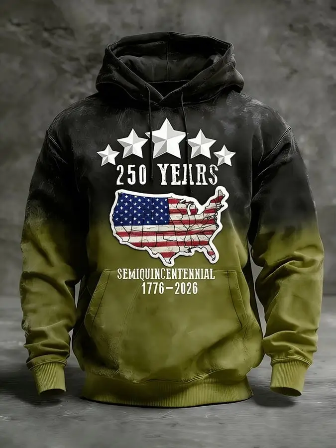 250 Years Semiquincentennial Hoodie USA Map Flag 1776 2026 Pullover Gift For Him
