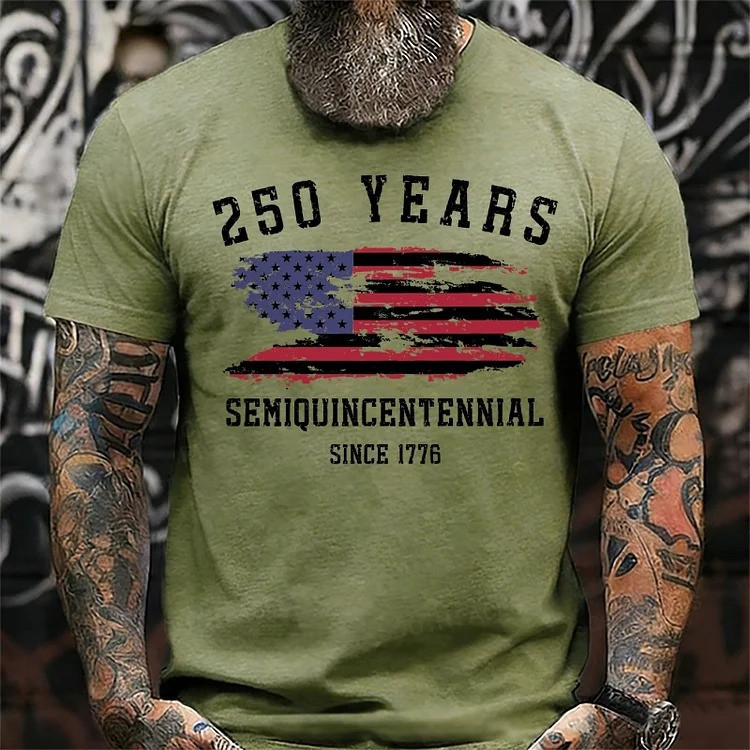 250 Years Semiquincentennial Since 1776 T-Shirt Men's America Birthday Shirt Patriotic Gift