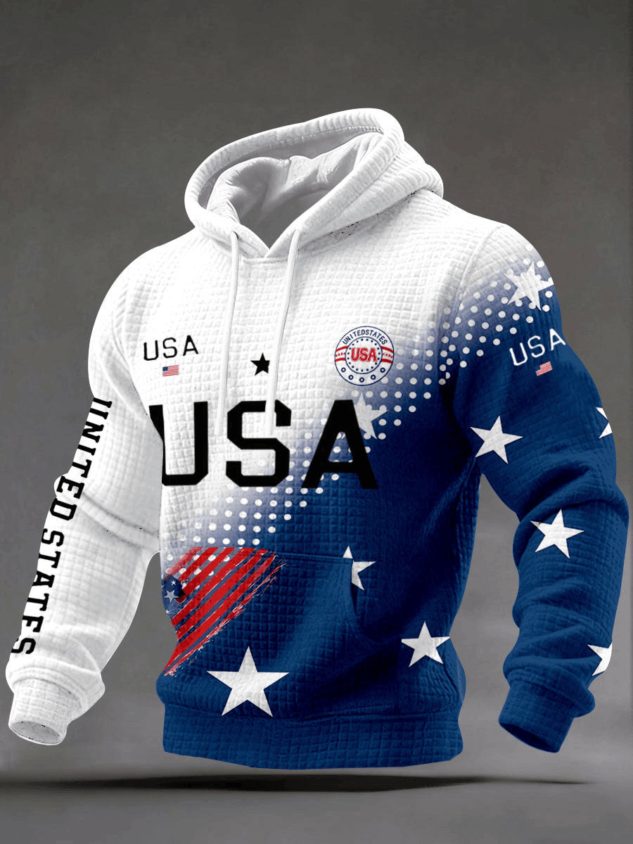 250 Years USA Flag Hoodie for MenUnited States Athletic Hoodie