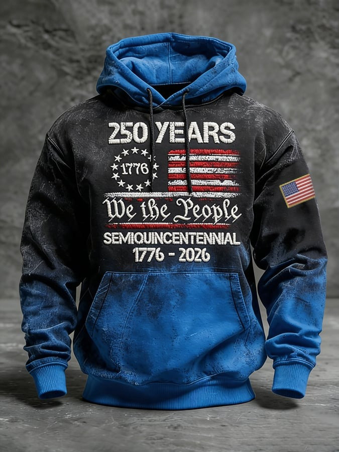 250 Years We The People Hoodie USA Flag 1776 2026 Semiquincentennial Pullover Gift For Him 250 Years We The People Hoodie USA Flag 1776 2026 Semiquincentennial Pullover Gift For Him - Image 1