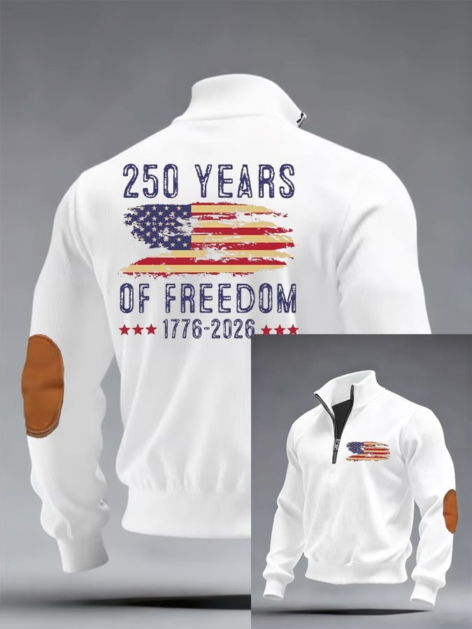250th America Anniversary Half Zip Sweatshirt 1776 2026 Independence Day Merch Mens
