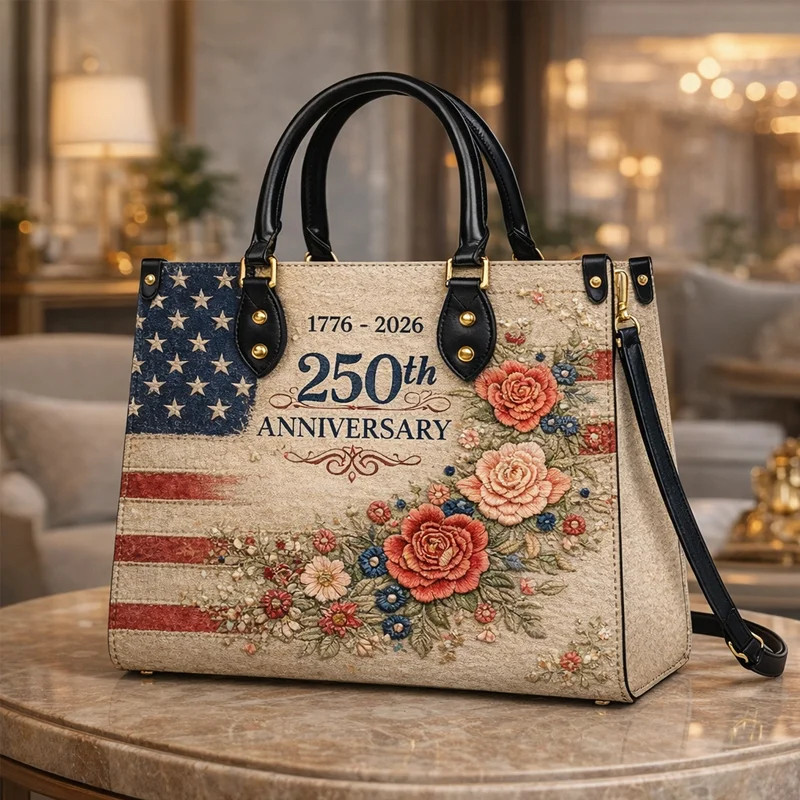 250th Anniversary 1776 2026 Leather Bag America 250 Years Shoulder Bag Gift For Patriots