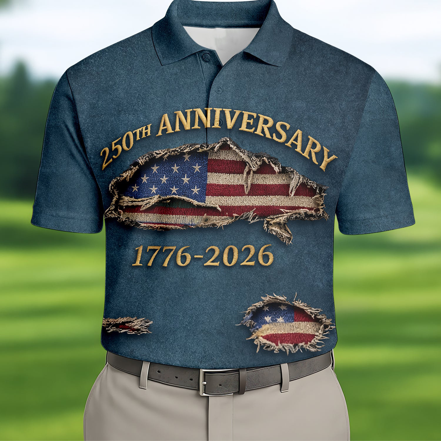 250Th Anniversary American Flag Golf Polo Shirt Mens Awesome Father's Day Gifts