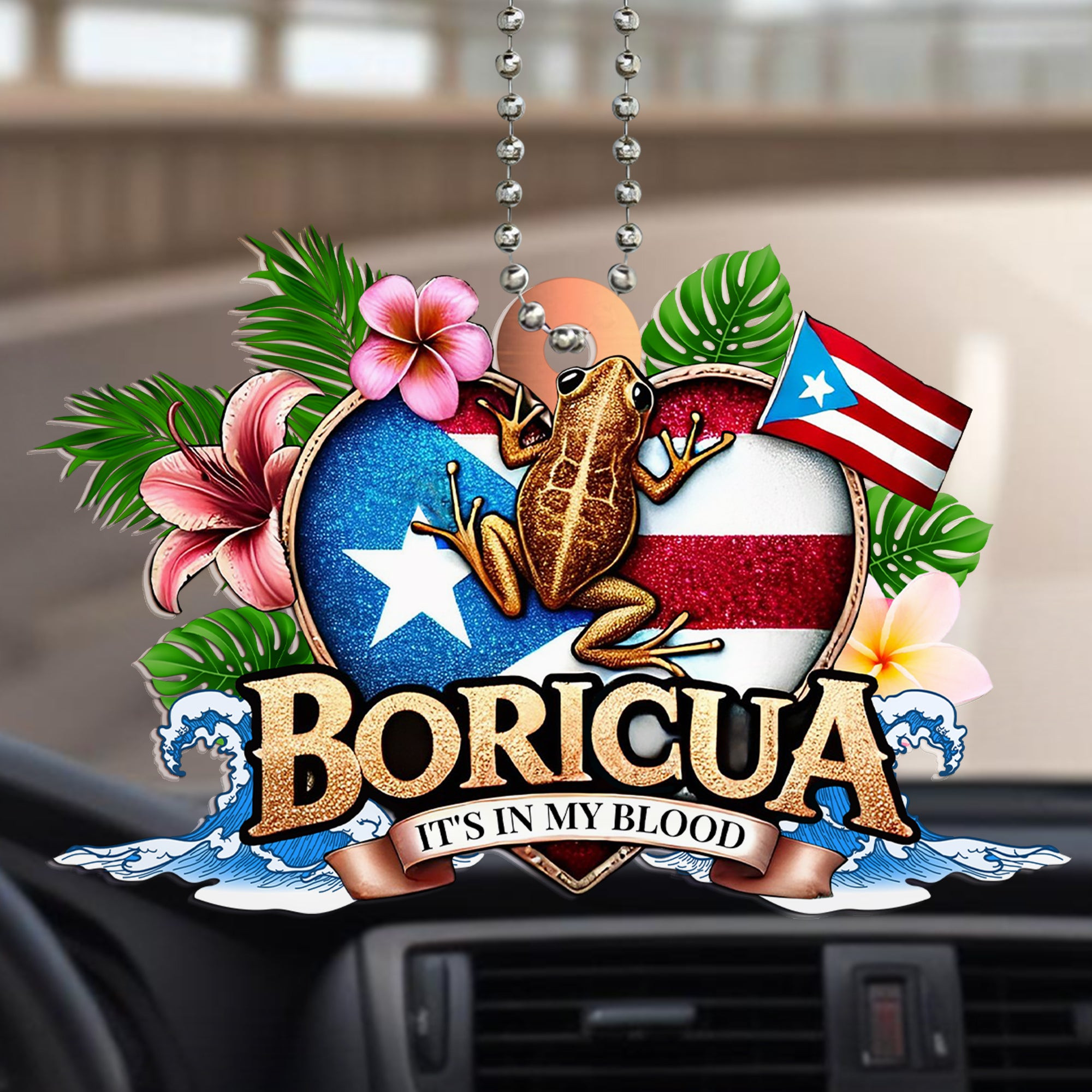 250th Anniversary Boricua Its Blood Puerto Rican Car Ornament Gift Ideas 250th Anniversary Boricua Its Blood Puerto Rican Car Ornament Gift Ideas - Image 1