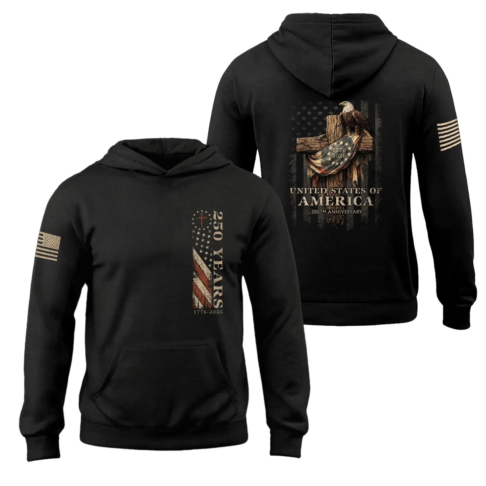250th Anniversary Christian Freedom Hoodie 1776 2026 USA Patriotic Best Gift