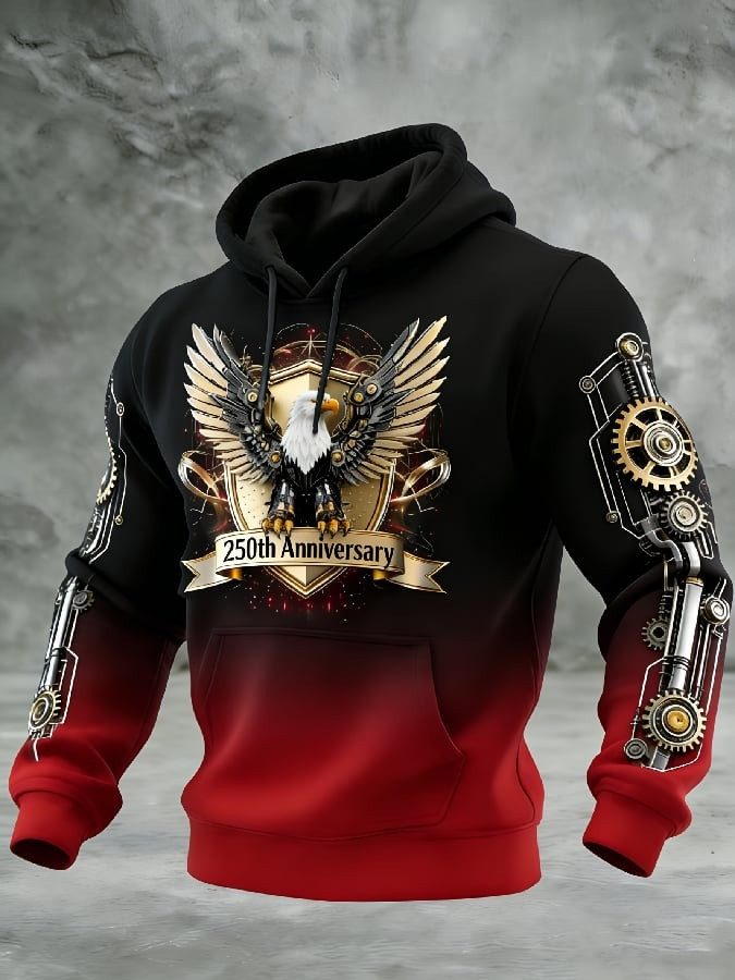 250th Anniversary Eagle Gear Hoodie 1776 2026 Patriotic Mechanical Pullover Gift Ideas For Dad