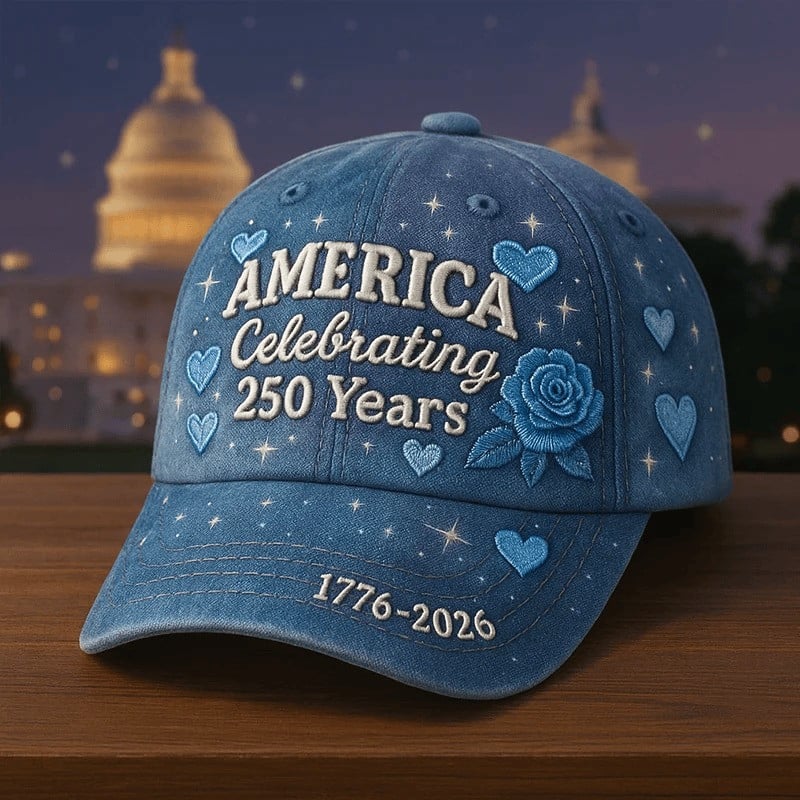 250th Anniversary Hat America Celebrating 250 Years 1776 2026 Cap Blue Flower Gift For Her 250th Anniversary Hat America Celebrating 250 Years 1776 2026 Cap Blue Flower Gift For Her - Image 1