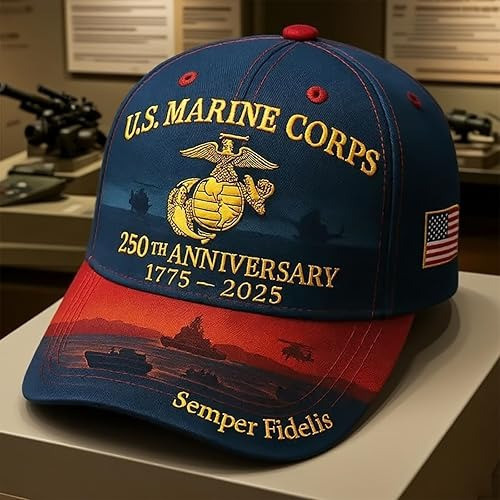 250th Anniversary Hat US Marine Corps Semiquincentennial Patriotic Semper Fidelis Gift Ideas