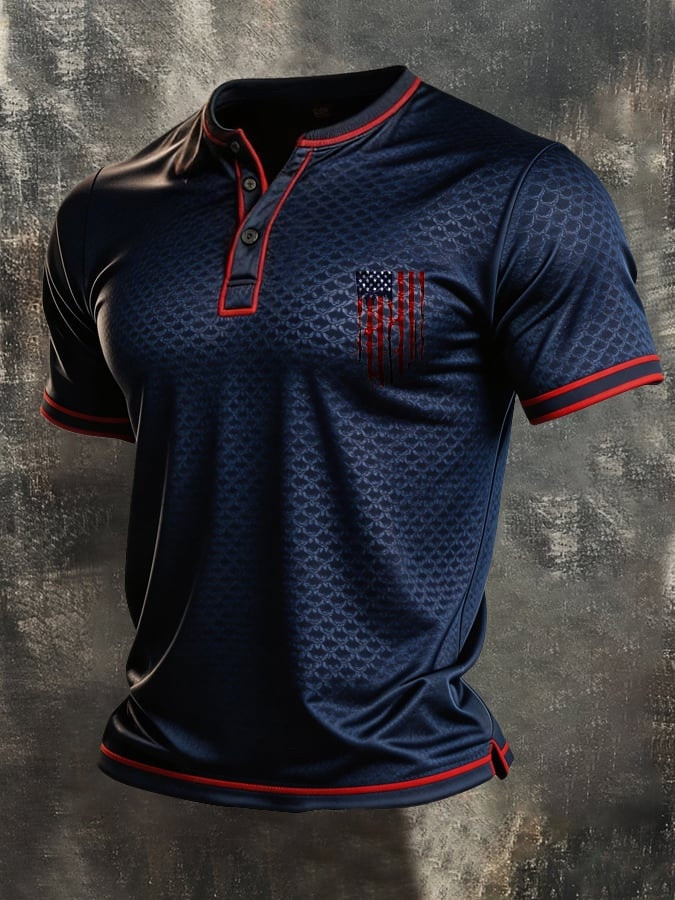 250th Anniversary Henley Shirt Patriotic Texture Streetwear American Pride Gift