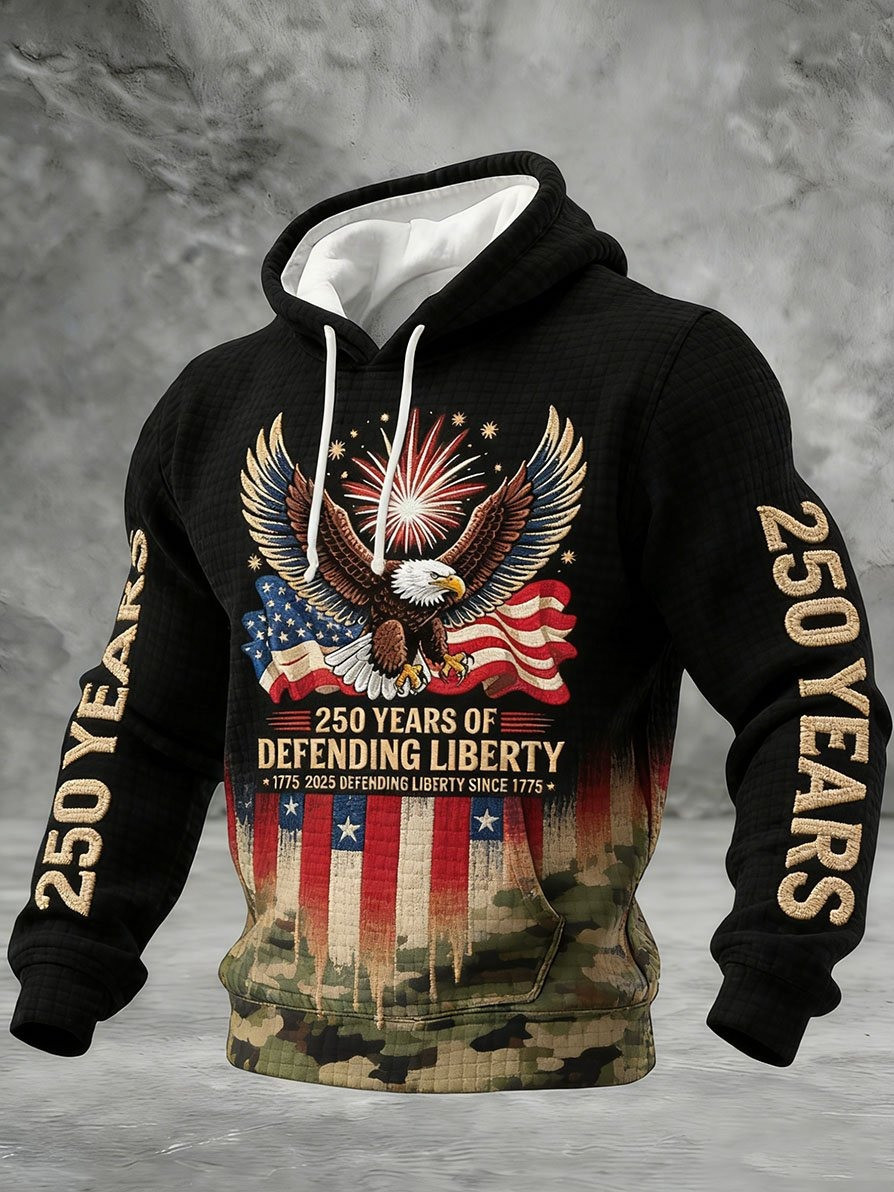 250th Anniversary Hoodie Eagle 250 Years Of Defending Liberty Top Clothes For Man