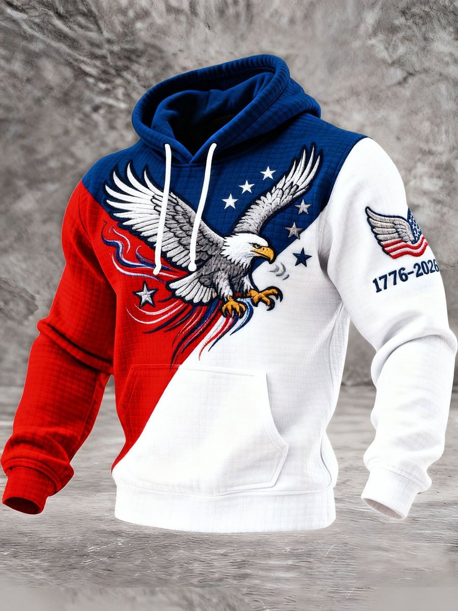 250th Anniversary Hoodie Mens Bald Eagle Hoodie USA 4th of July Gift for Husband