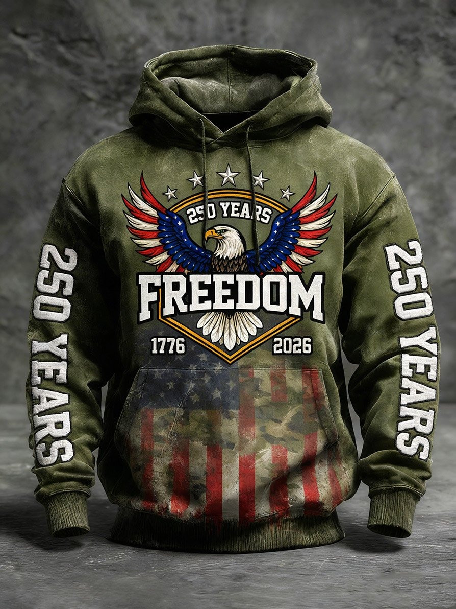 250th Anniversary Merch Hoodie Mens 250 Years of Freedom Clothes Fourth of July Outfit 250th Anniversary Merch Hoodie Mens 250 Years of Freedom Clothes Fourth of July Outfit - Image 1