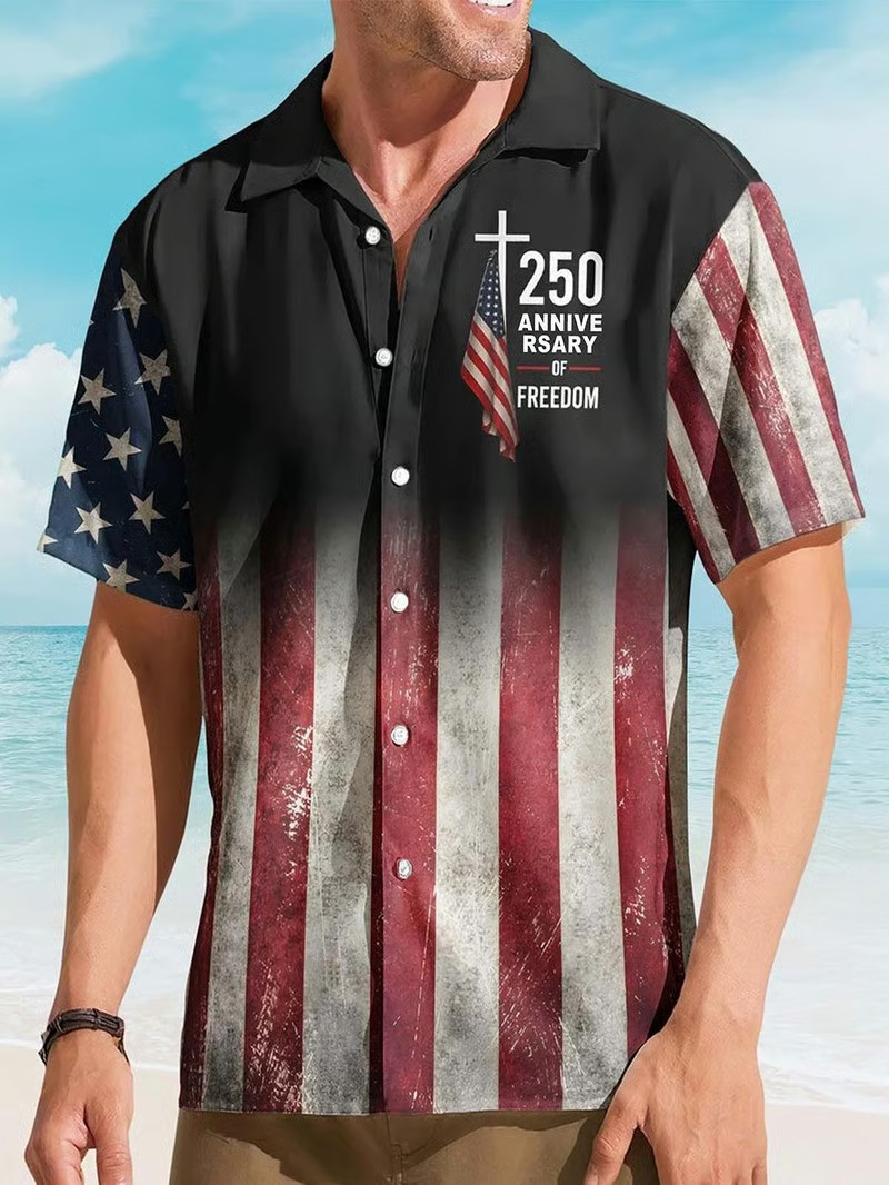 250th Anniversary Of Freedom Hawaiian Shirt American Patriotic Fan Gear Best Gift For American Fans 250th Anniversary Of Freedom Hawaiian Shirt American Patriotic Fan Gear Best Gift For American Fans - Image 1