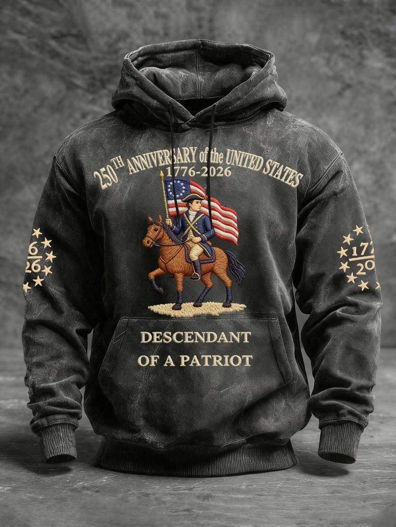 250th Anniversary Of The United States Hoodie Patriotic Soldier On Horseback Pullover Gift Idea
