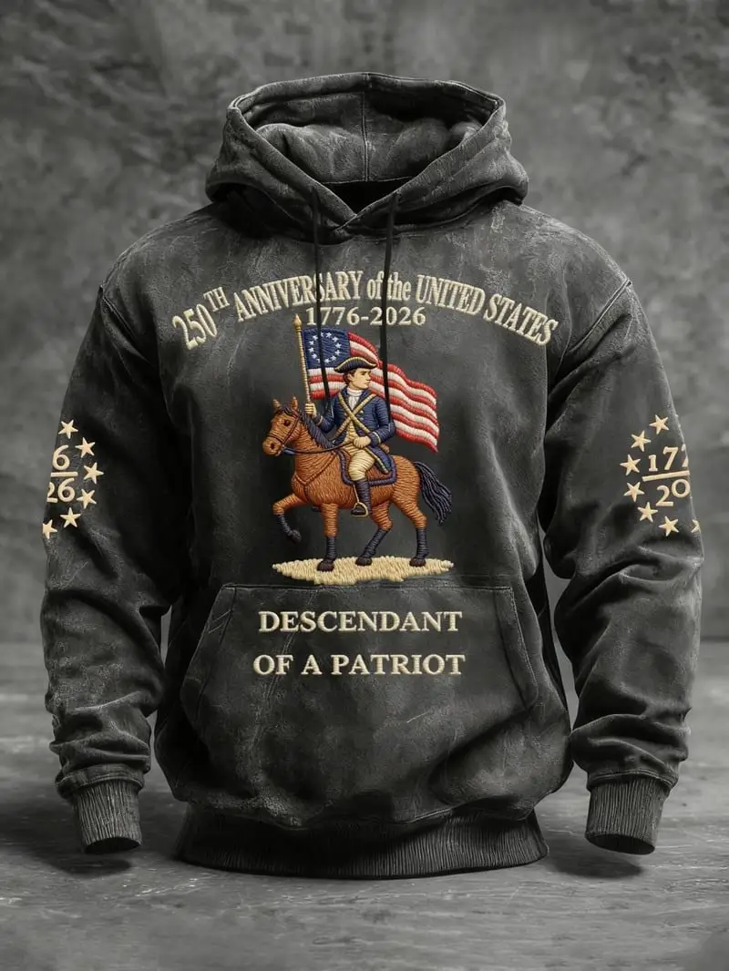 250th Anniversary Of The United States Hoodie Patriotic Soldier On Horseback Pullover Gift Idea