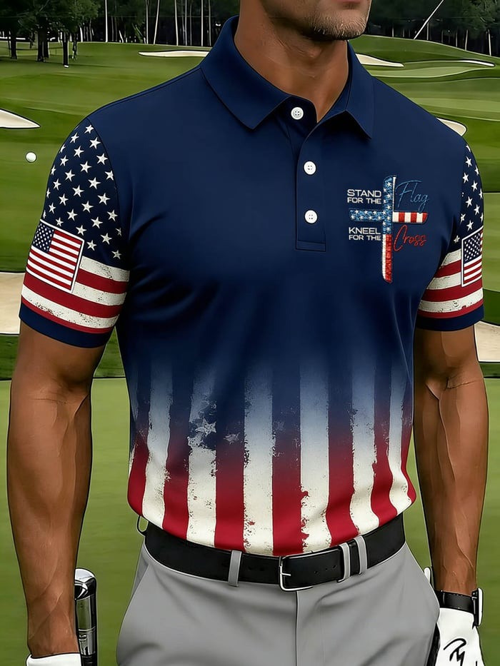 250th Anniversary Polo Shirt Fourth of July Merch Patriotic Men's Apparel Husband Gift