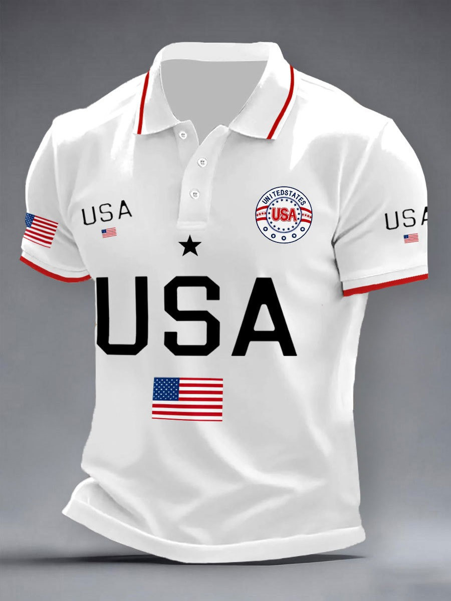 250Th Anniversary Polo Shirt USA Flag Unique Patriotic Gift For Boyfriend