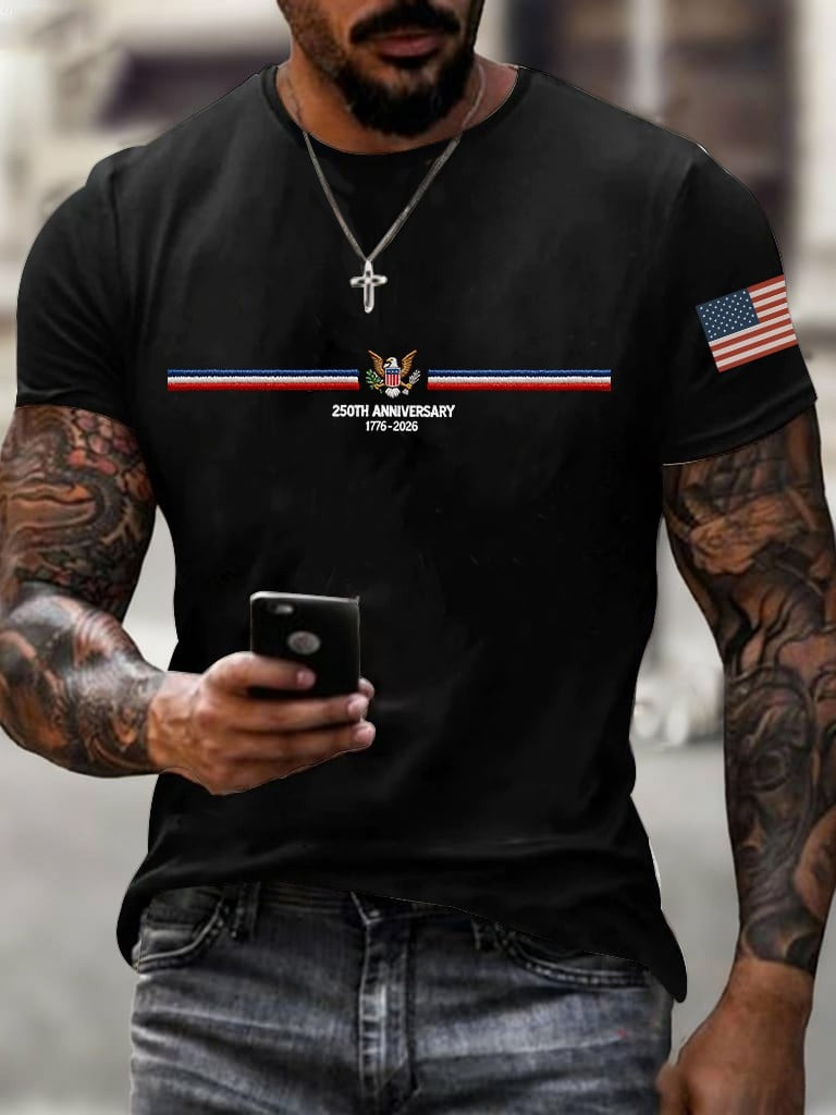 250th Anniversary T-Shirt Patriotic Eagle 1776 2026 USA Flag Clothes Gift For Him