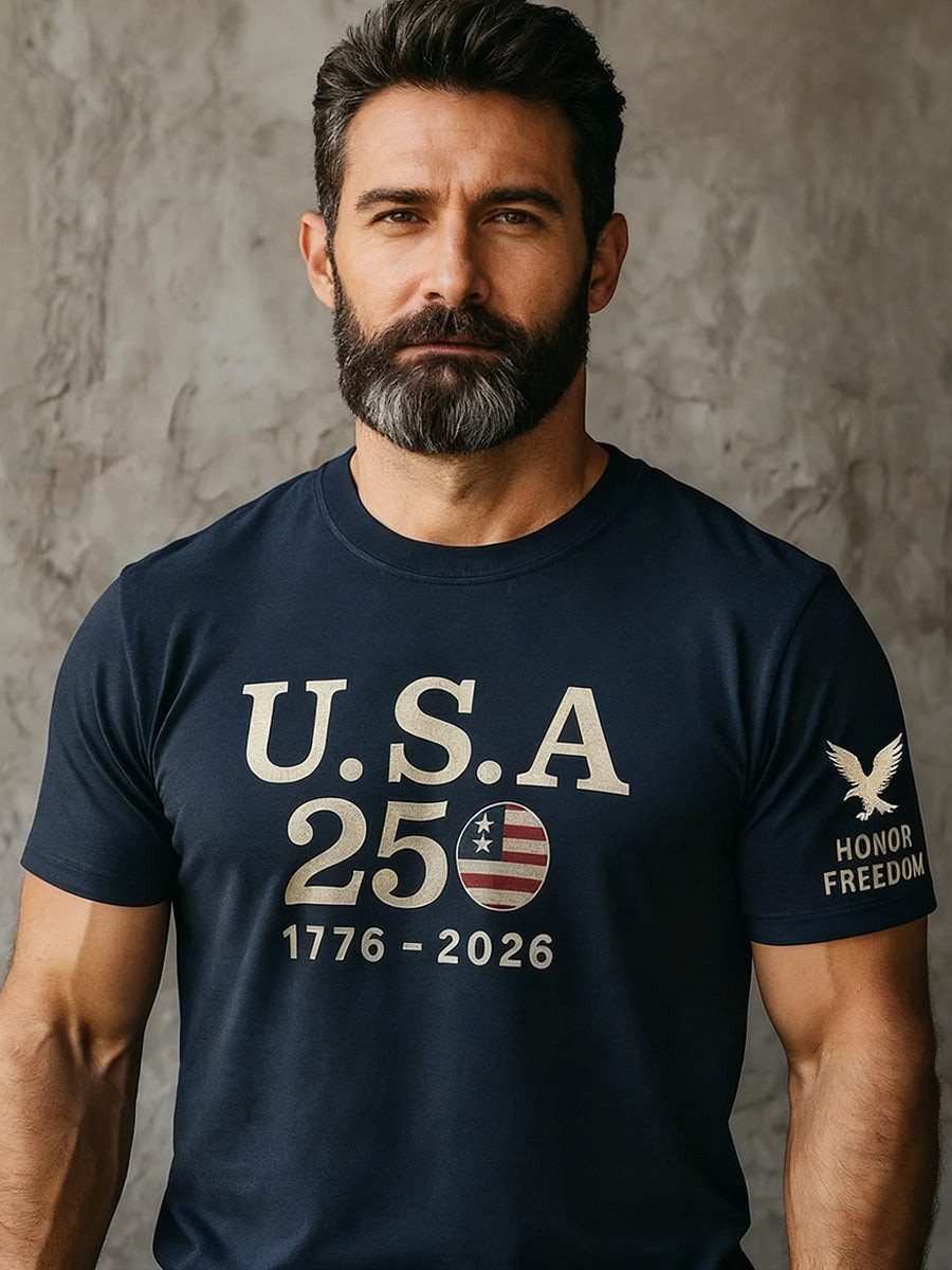 250th Anniversary T-Shirt USA 250 1776 2026 Honor Freedom Top Apparel For Boyfriend