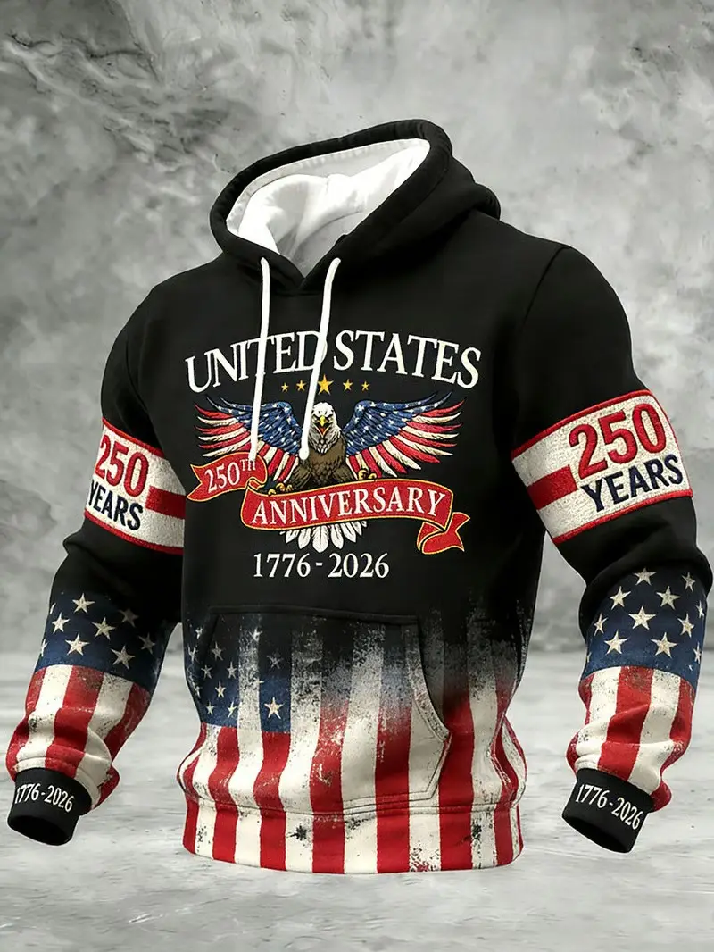 250th Anniversary United States 1776 2026 Eagle Hoodie Patriotic American Fan Gear Gift For USA Fans
