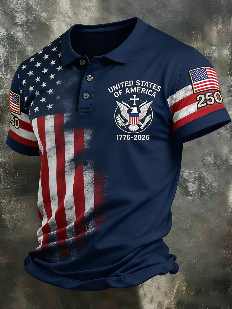 250th Anniversary United States Of America 1776 2026 Polo Shirt Patriotic Fan Gear Gift For USA Fans
