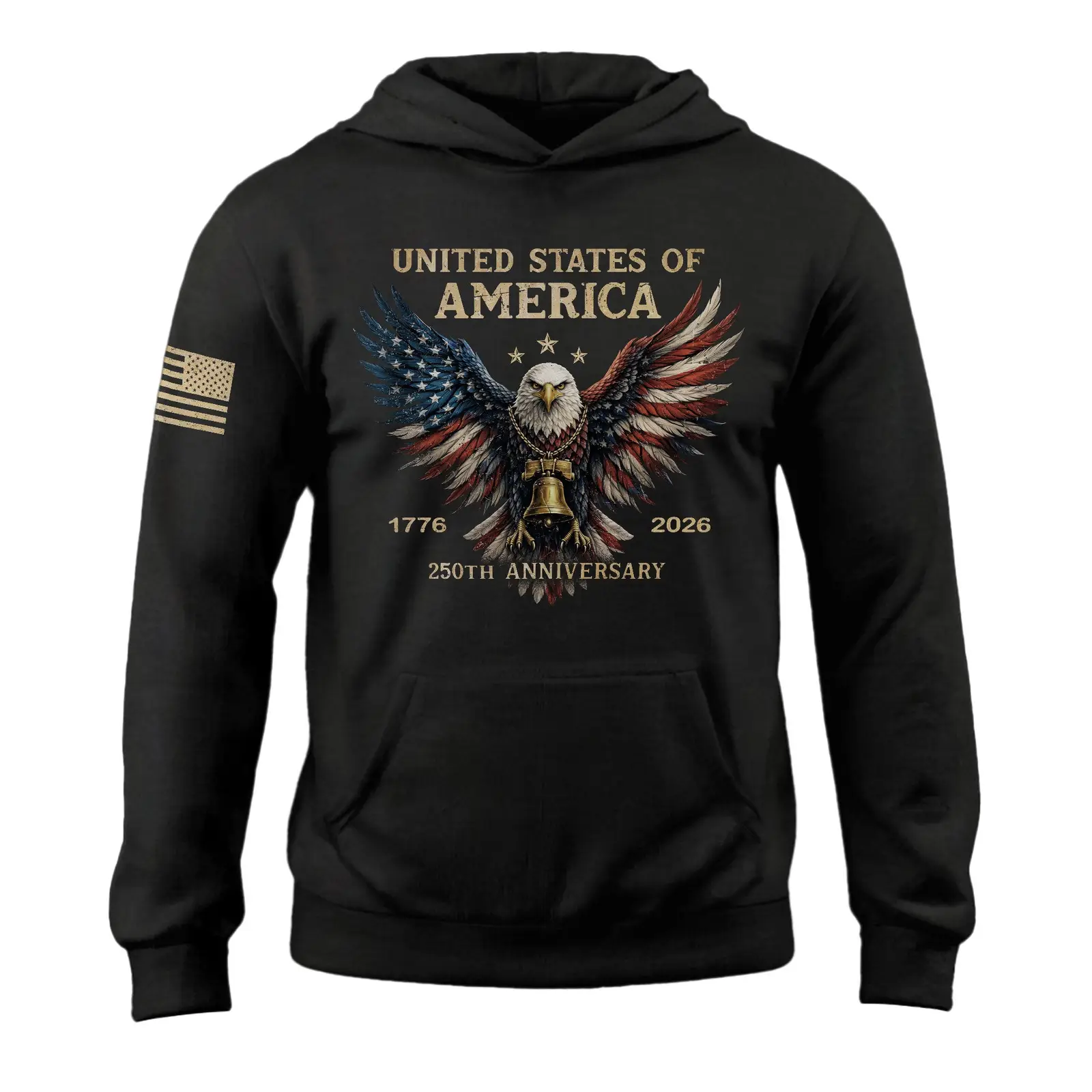 250th Anniversary USA Hoodie 1776 2026 Vintage American Heritage Freedom Apparel Gift