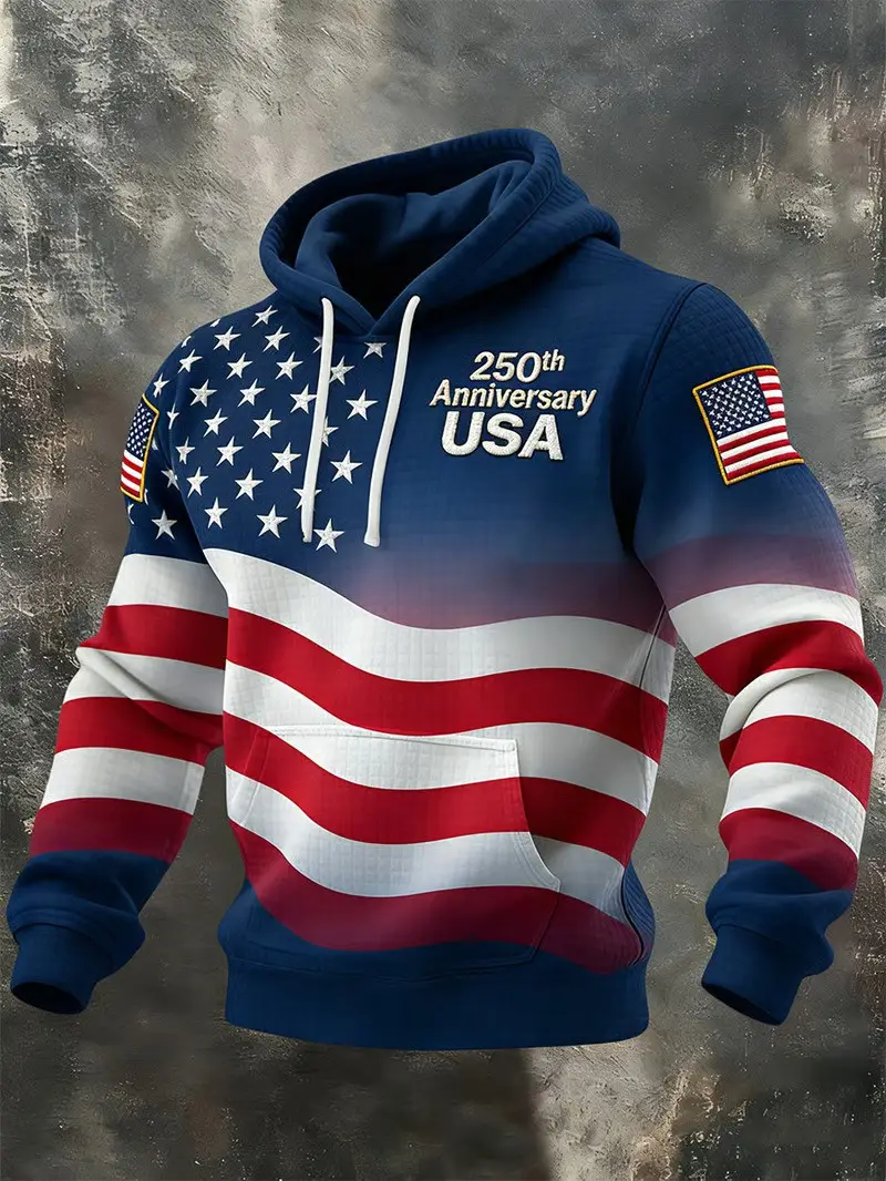250th Anniversary USA Hoodie Patriotic American Pride Stars And Stripes Best Gift For July 4th Fans 250th Anniversary USA Hoodie Patriotic American Pride Stars And Stripes Best Gift For July 4th Fans - Image 1