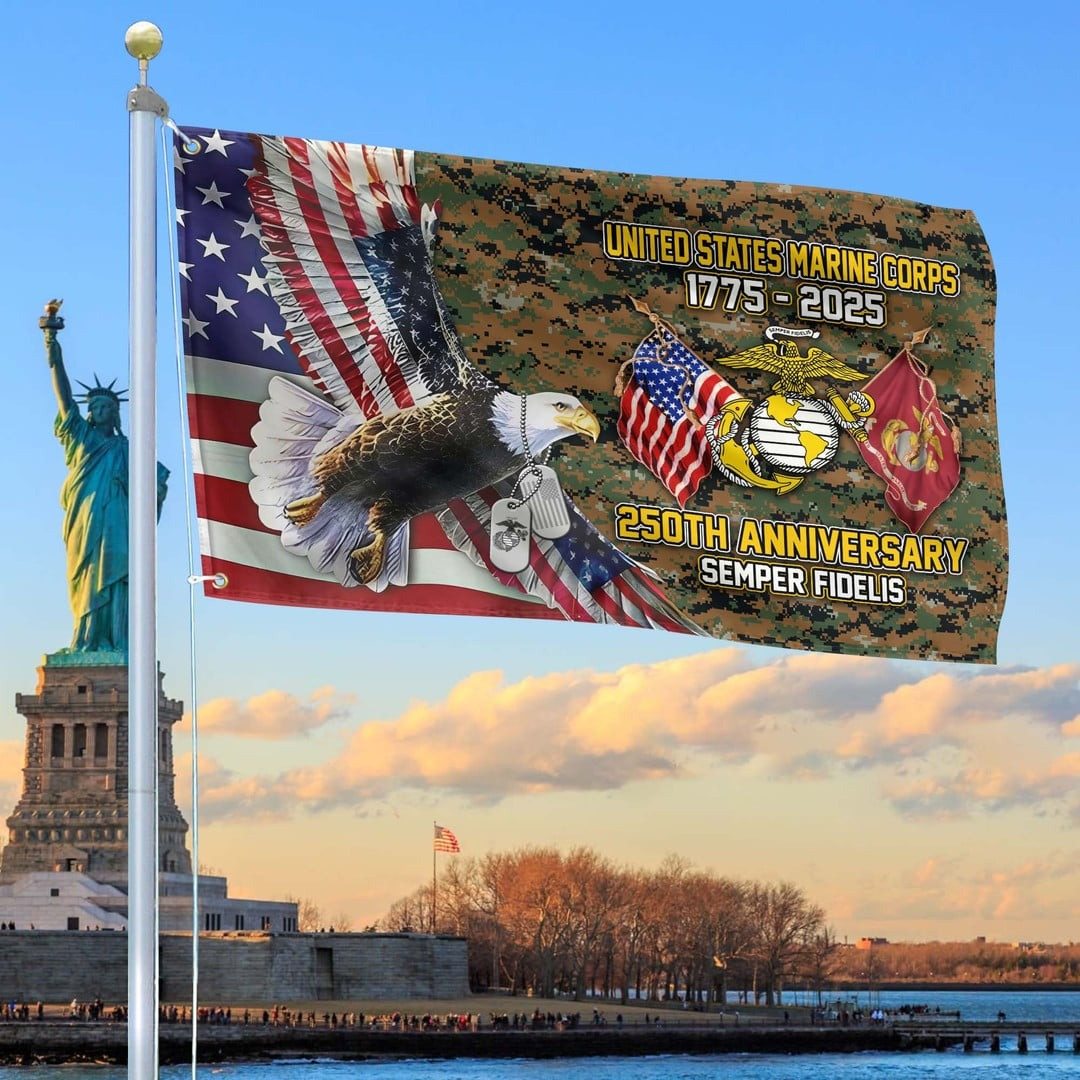 250th Anniversary USMC Flag Tribute Gift for Marine Veteran on Father's Day