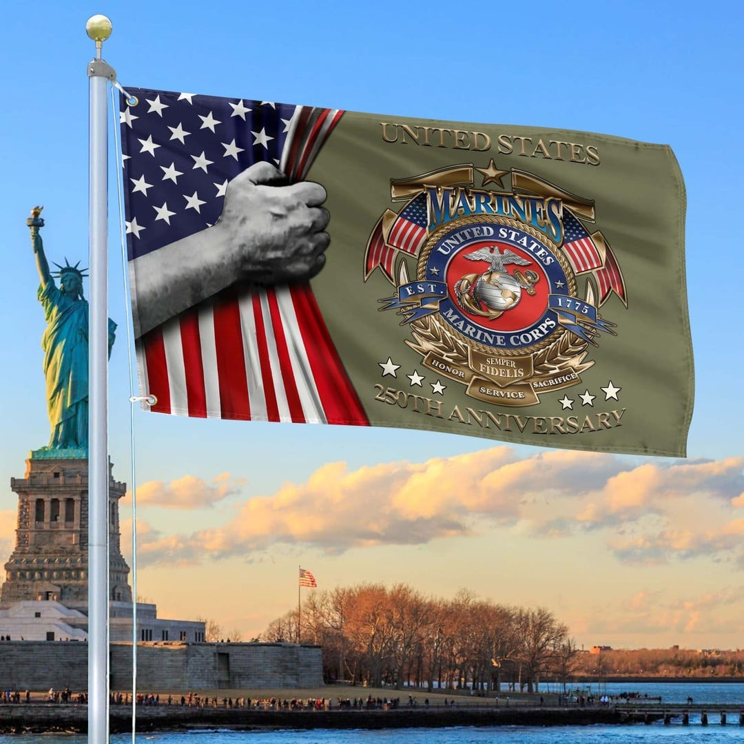 250th Anniversary USMC Flag Tribute Gift Ideas for Marines Veteran Father's Day Merch 250th Anniversary USMC Flag Tribute Gift Ideas for Marines Veteran Father's Day Merch - Image 1