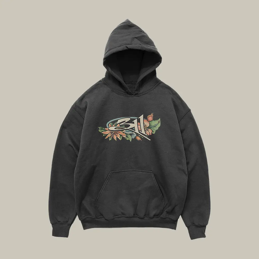 311 Floral Logo Hoodie American Rock Band 311 Hooded Sweatshirt Gift For Friends 311 Floral Logo Hoodie American Rock Band 311 Hooded Sweatshirt Gift For Friends - Image 1