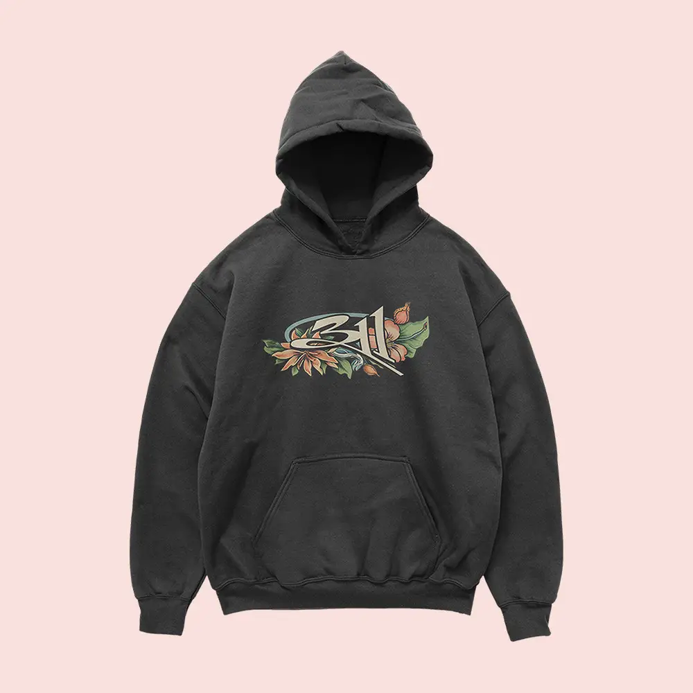 311 Merch Floral Logo Hoodie Three Eleven Music Apparel Present Idea For Three Eleven Lovers