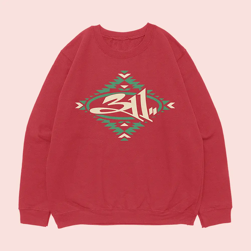 311 Merch Red Logo Sweatshirt Music Concert Apparel Present Idea For 311 Lover