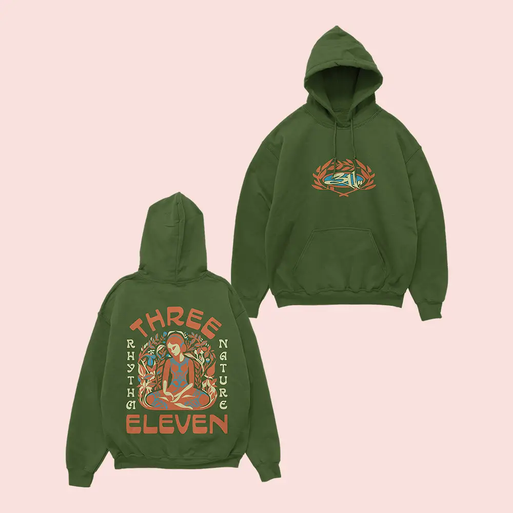 311 Merch Rhythm Nature Hoodie Three Eleven Hooded Sweatshirt Rock Music Fan Gift