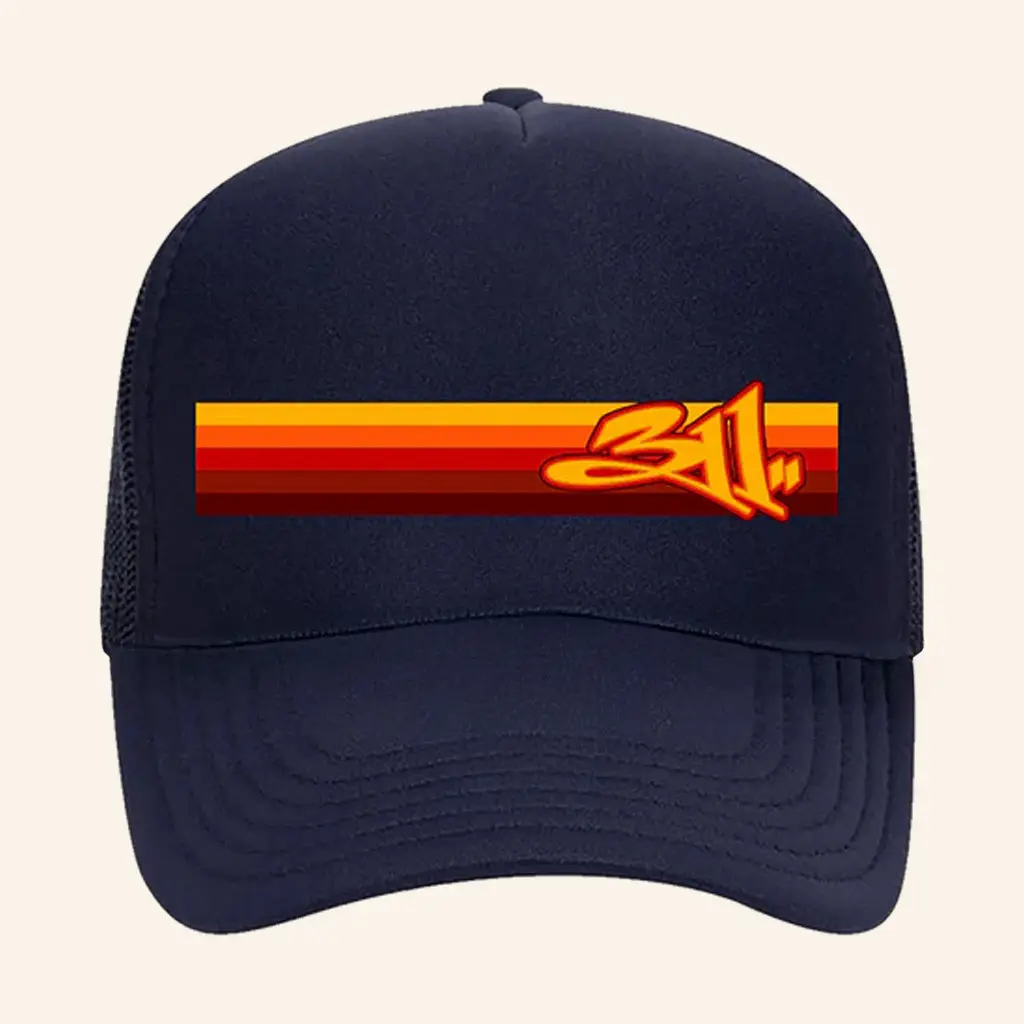 311 Merch Unity Tour Stripe Logo Trucker Hat Husband Christmas Gift Ideas -WearandDecor 311 Merch Unity Tour Stripe Logo Trucker Hat Husband Christmas Gift Ideas -WearandDecor - Image 1
