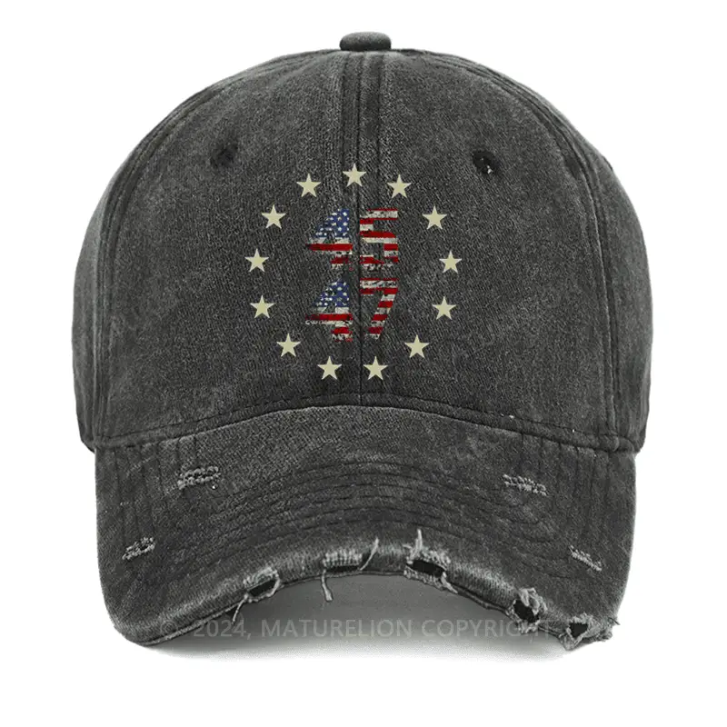 45,47 Washed Vintage Cap Funny Quote T-Shirt for Men – Witty Saying Tee