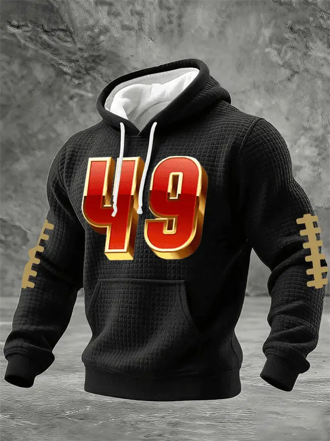 49ers Waffle Hoodie Mens San Francisco Football Merch Gift for Game Day