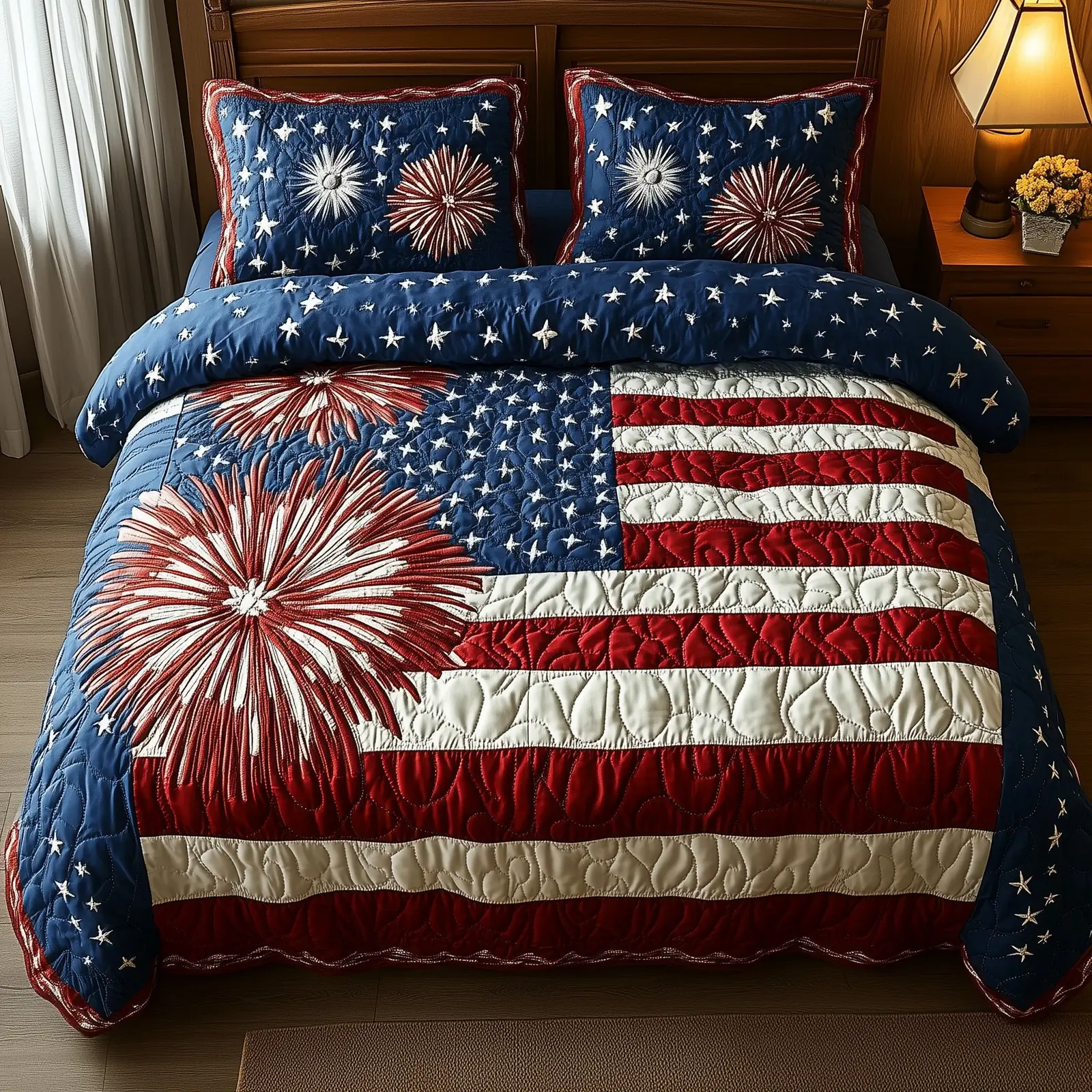 4th of July Quilted Bedding Set Best Luxury Sheets Birthday Gifts For Mom