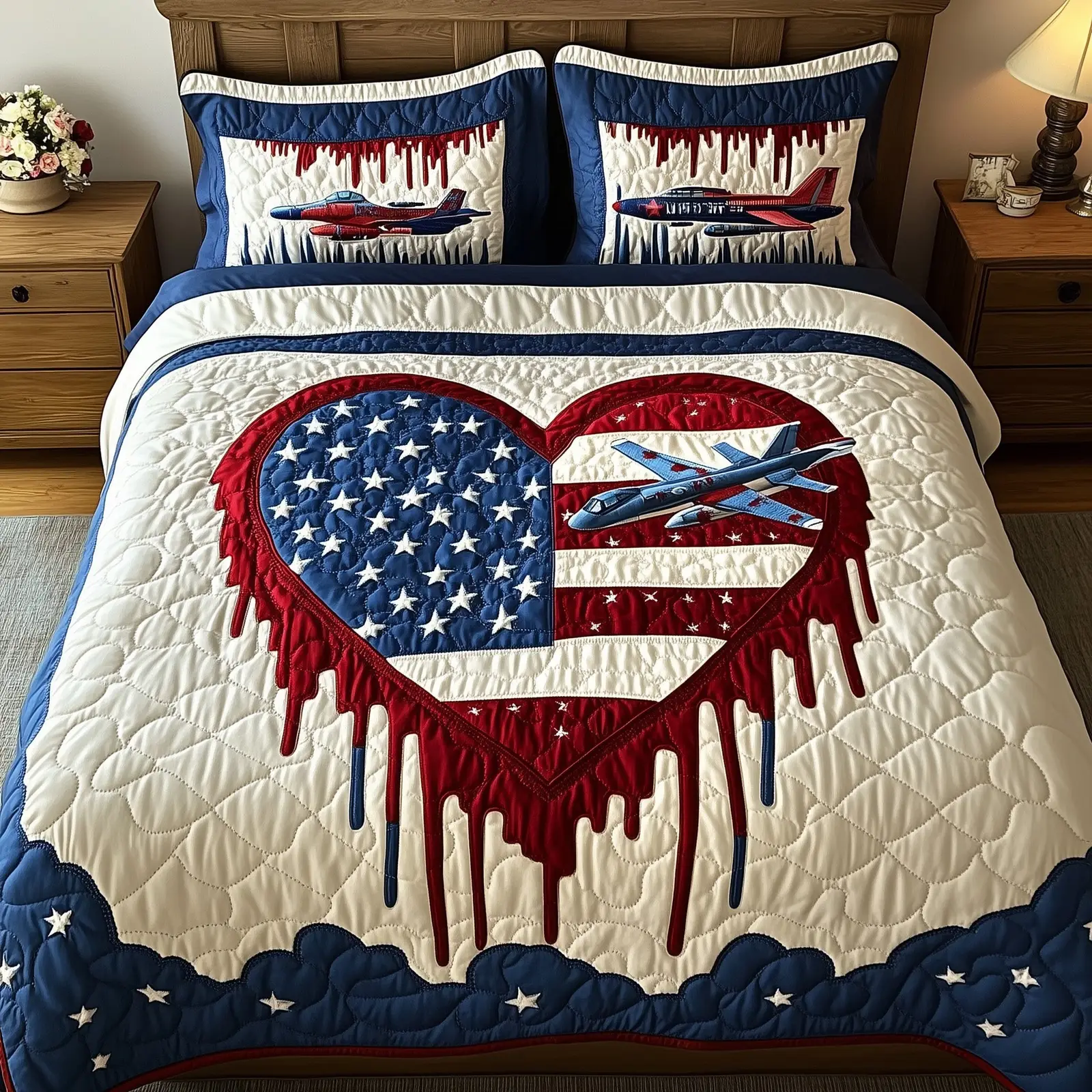 4th of July  Quilted Bedding Set Best Luxury Sheets Great Gifts For Mom