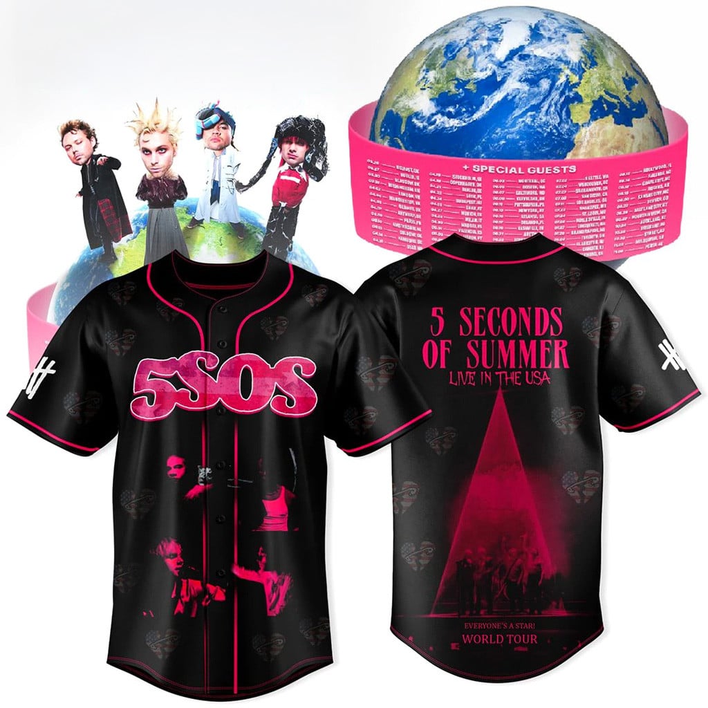 5 Seconds of Summer Everyone's a Star Tour 2026 Jersey 5SOS Merch Gifts For Fan